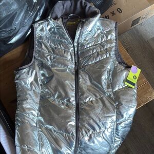 Silver Metallic Puffer Vest